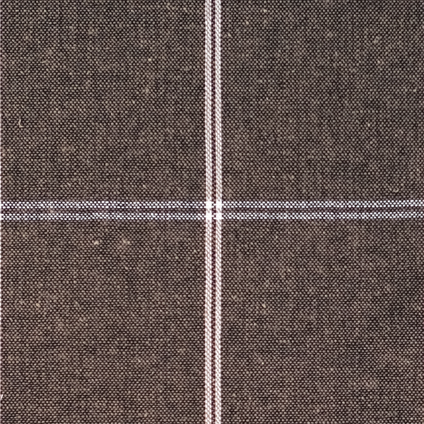 Windowpane Cotton & Linen Mix Pocket Square - Brown