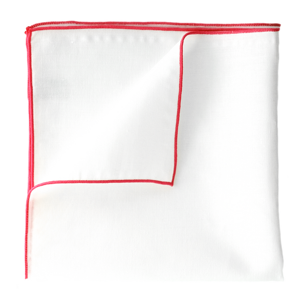 Pure Linen Pocket Square - Red