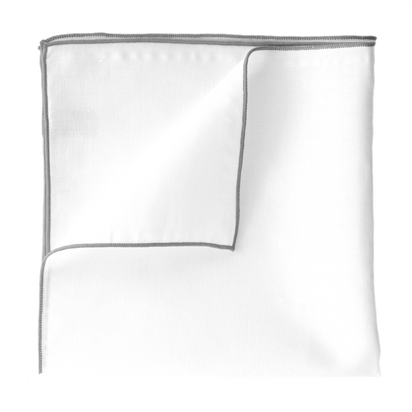 Pure Linen Pocket Square - Grey