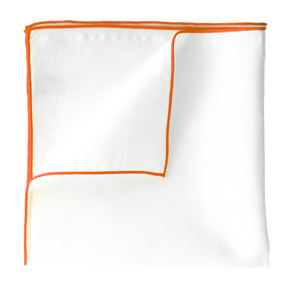 Pure Linen Pocket Square - Orange