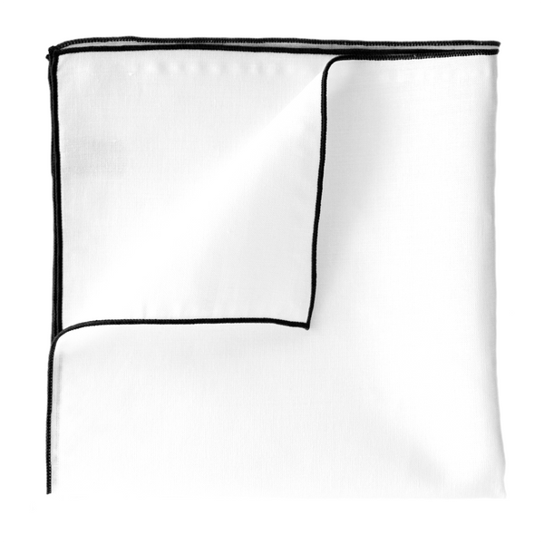 Pure Linen Pocket Square - Black