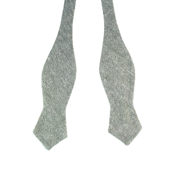 Diamond Tip Self Tie Bow Tie - Grey