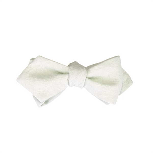 Diamond Tip Self Tie Bow Tie - Eggshell White