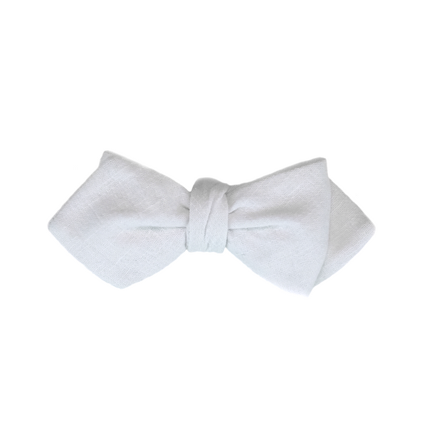 Diamond Tip Self Tie Bow Tie - White