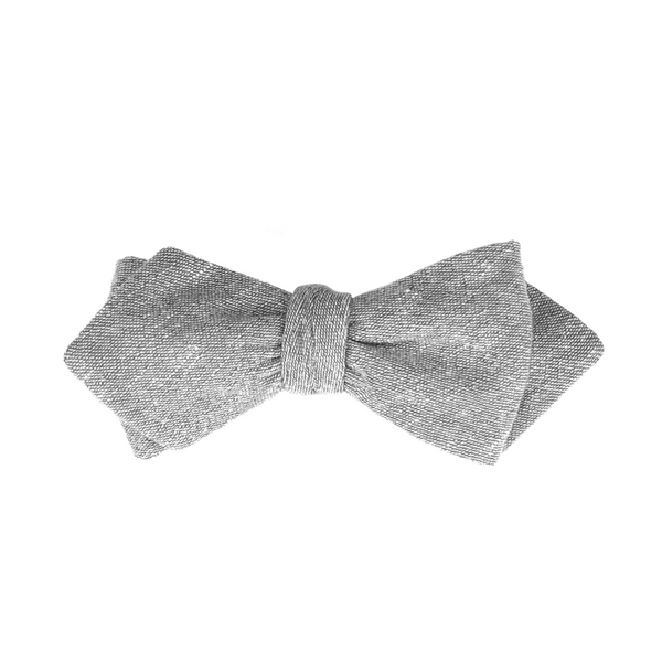 Diamond Tip Self Tie Bow Tie - Grey