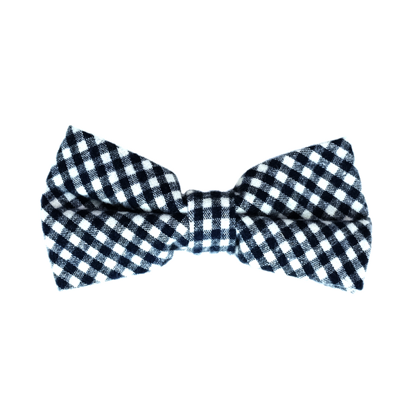 Gingham Flannel Pre Tied Bow Tie - Blue