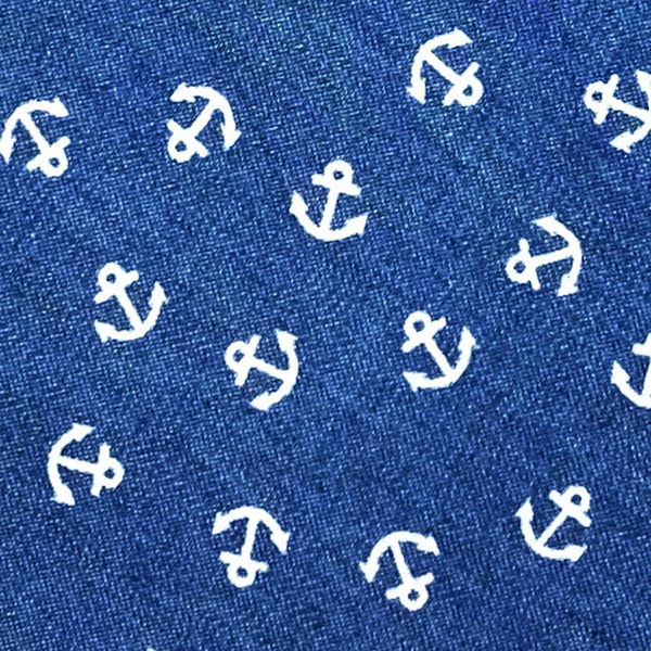 Nautical Chambray Cotton Pre Tied Bow Tie - Archor Blue