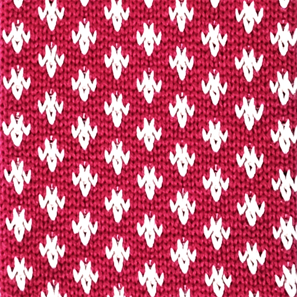 Patterned Knitted Necktie - Cranberry Red