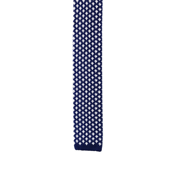 Patterned Knitted Necktie - Royal Blue