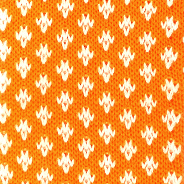 Patterned Knitted Necktie - Amber Orange