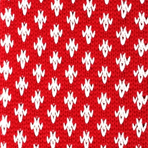 Patterned Knitted Necktie - Ruby Red
