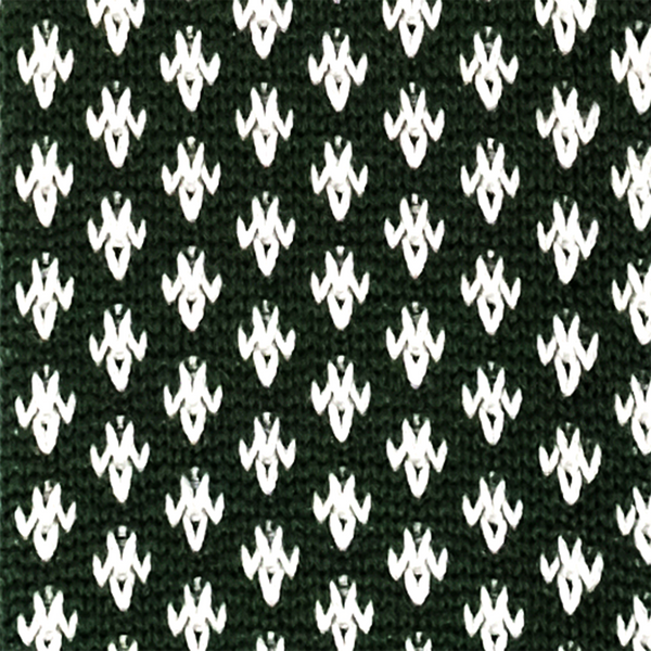 Patterned Knitted Necktie - Moss Green