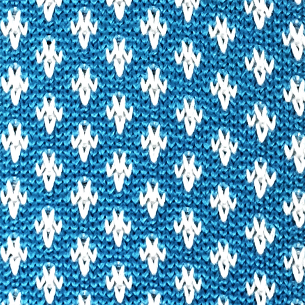 Patterned Knitted Necktie - Harbor Blue