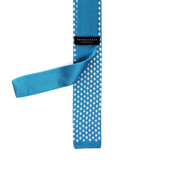 Patterned Knitted Necktie - Harbor Blue