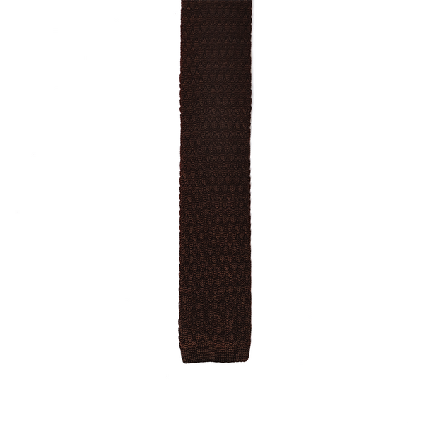 Chesterfield Knitted Necktie - Cocoa Brown