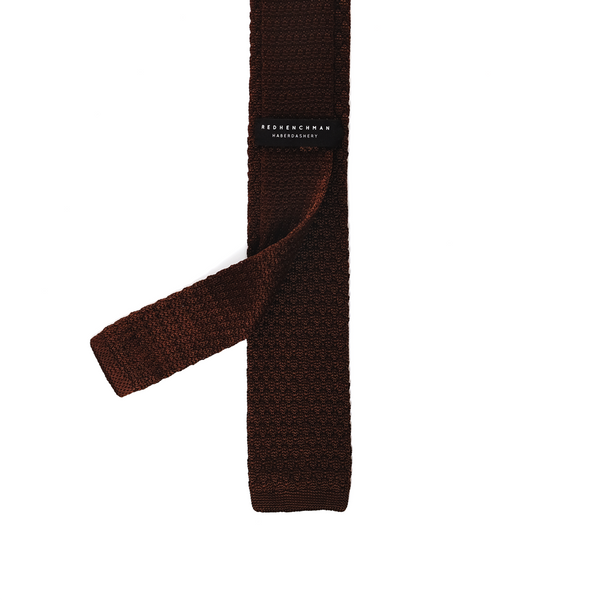Chesterfield Knitted Necktie - Cocoa Brown