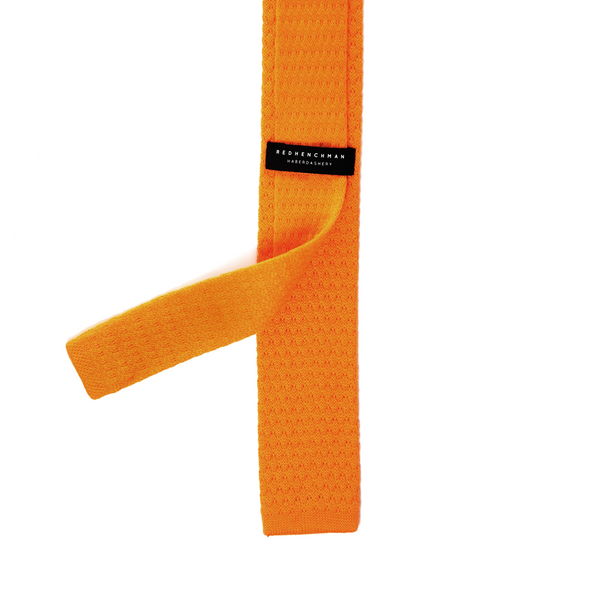 Chesterfield Knitted Necktie - Amber Orange