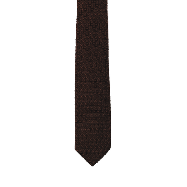 Diamond Tipped Knitted Necktie - Cocoa Brown