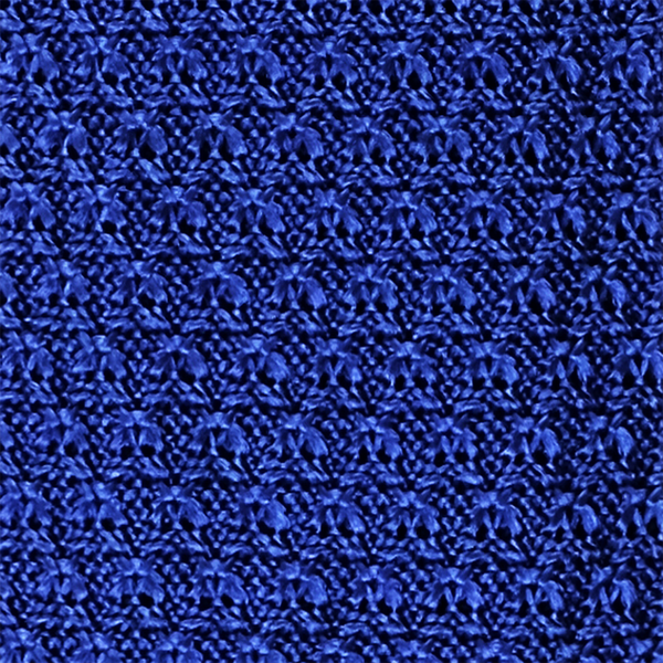 Diamond Tipped Knitted Necktie - Royal Blue