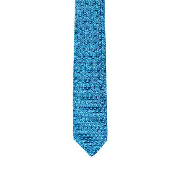Diamond Tipped Knitted Necktie - Harbor Blue