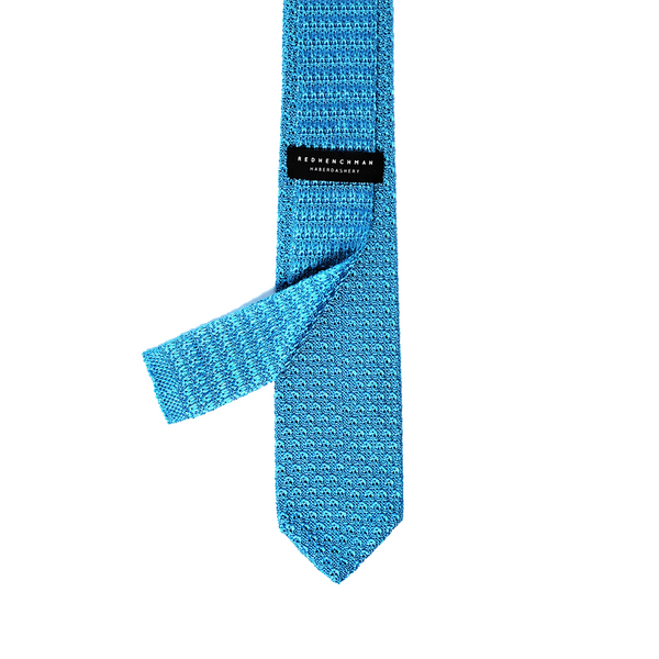Diamond Tipped Knitted Necktie - Harbor Blue