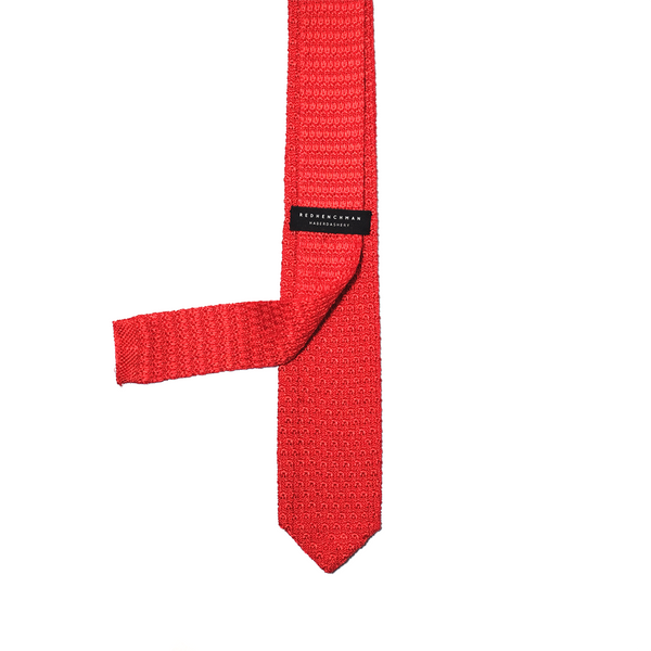 Diamond Tipped Knitted Necktie - Ruby Red
