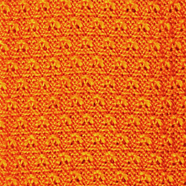 Diamond Tipped Knitted Necktie - Amber Orange