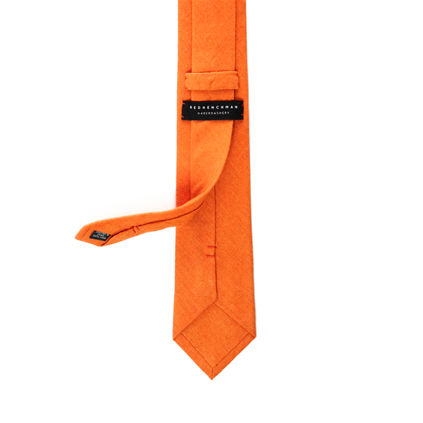Linen Necktie - Scarlet Orange