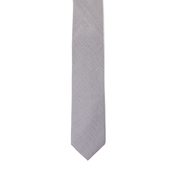 Linen Necktie - Pewter Grey