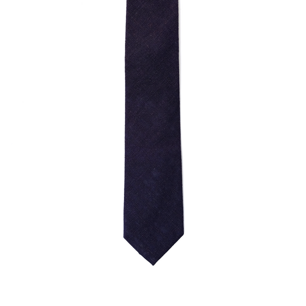 Linen Necktie - Midnight Blue