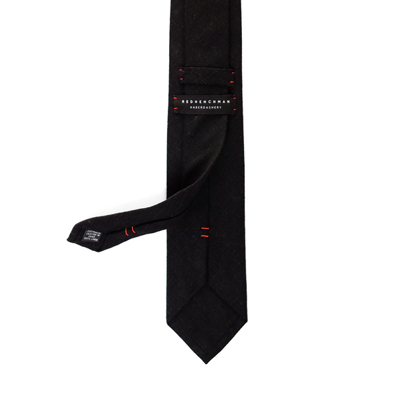 Linen Necktie - Raven Black