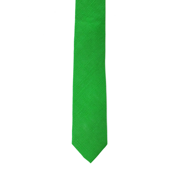 Linen Necktie - Apple Green