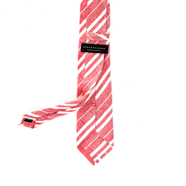 Seersucker Striped Necktie - Red