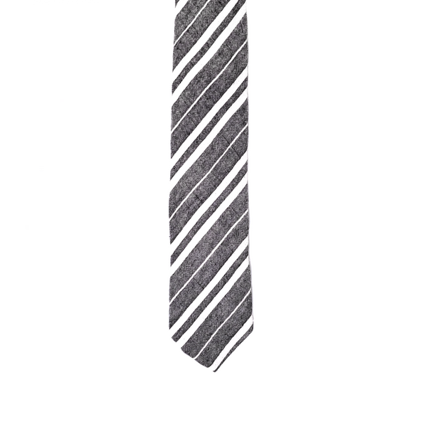 Seersucker Striped Necktie - Black