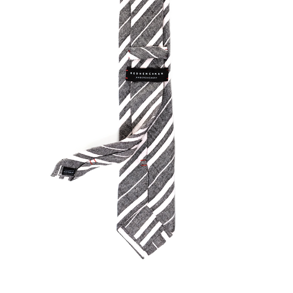 Seersucker Striped Necktie - Black