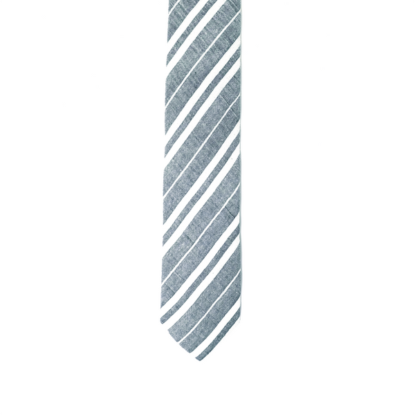 Seersucker Striped Necktie - Blue