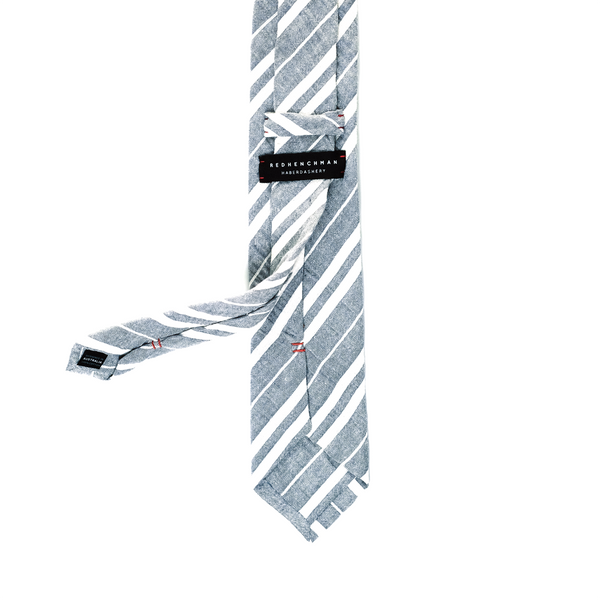 Seersucker Striped Necktie - Blue