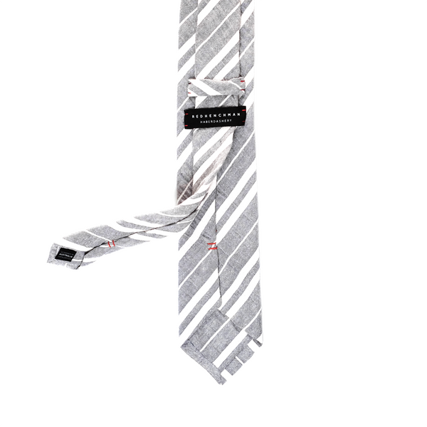 Seersucker Striped Necktie - Grey