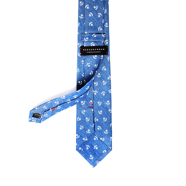 Nautical Chambray Cotton Necktie - Archor Blue