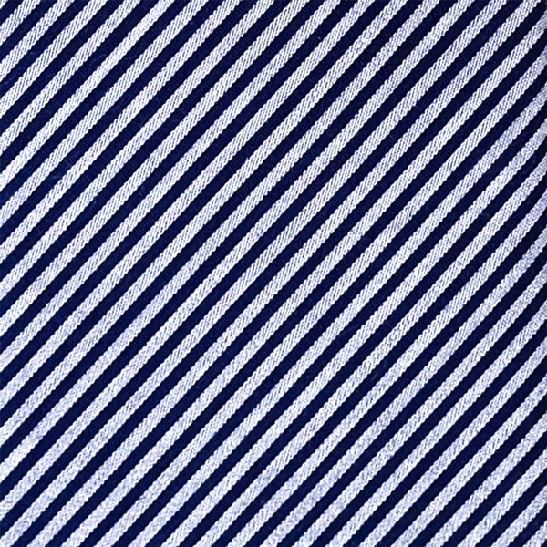 Striped Cotton Pre Tied Bow Tie - Navy Blue