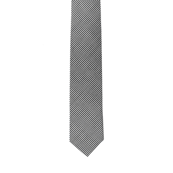Striped Cotton Necktie - Black & White