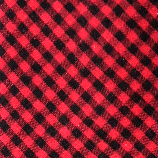 Gingham Flannel Necktie - Red