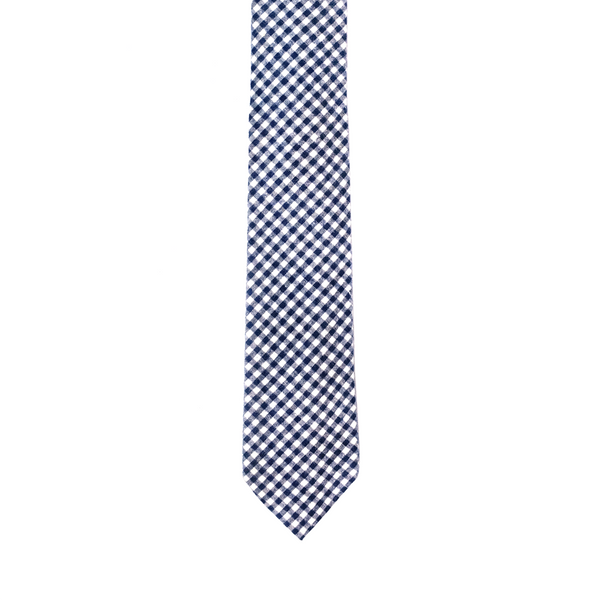 Gingham Flannel Necktie - Blue