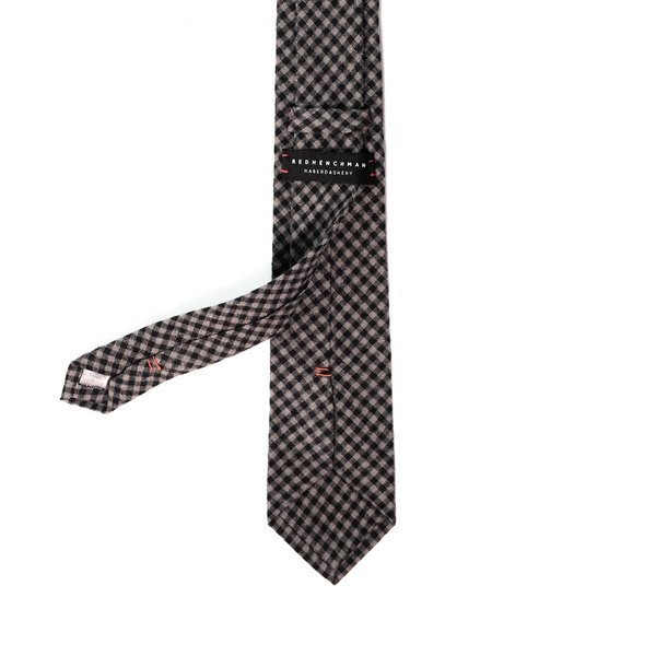 Gingham Flannel Necktie - Grey