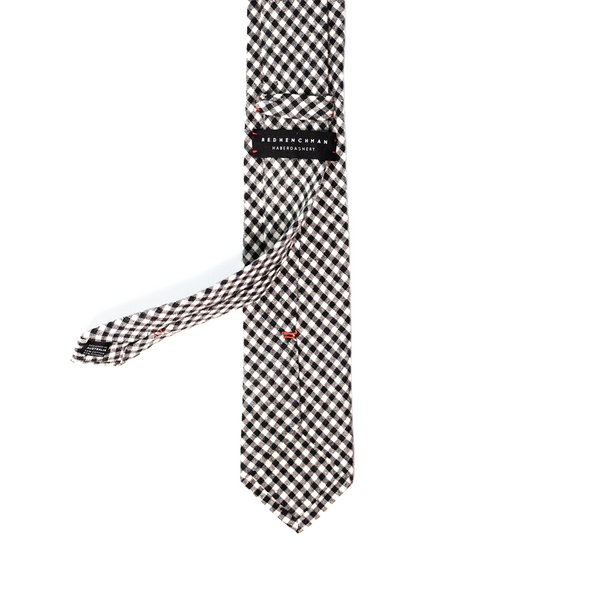 Gingham Flannel Necktie - Black & White