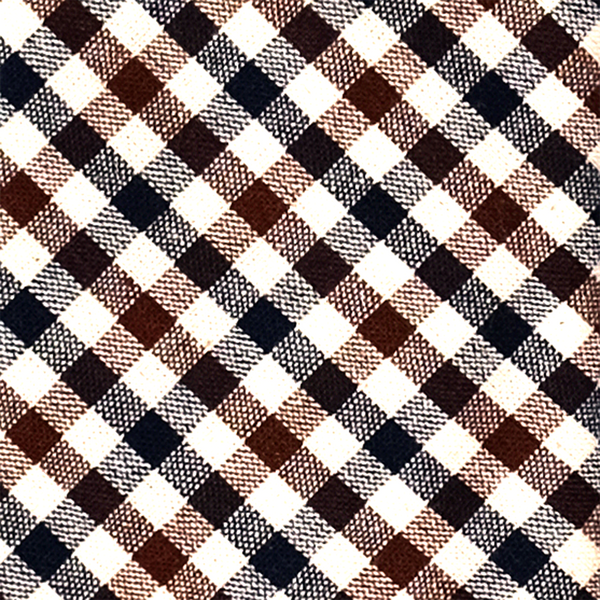 Gingham Cotton Pre Tied Bow Tie - Brown