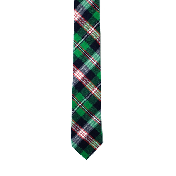 Checkered Flannel Cotton Necktie - Green