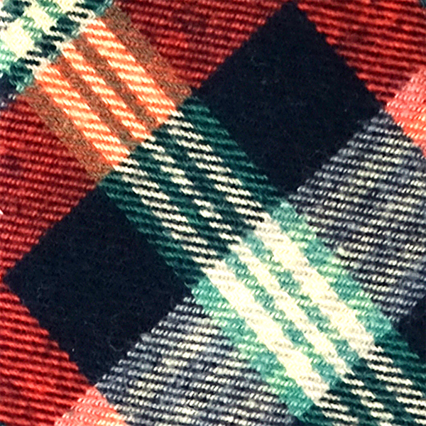 Checkered Flannel Cotton Necktie - Orange