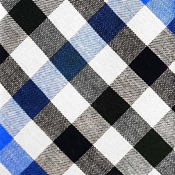 Checkered Cotton Necktie - Black & Blue