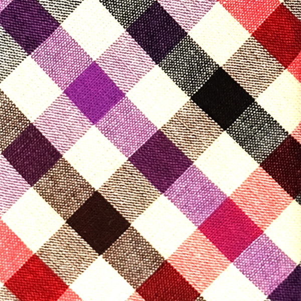 Checkered Cotton Necktie - Purple & Red